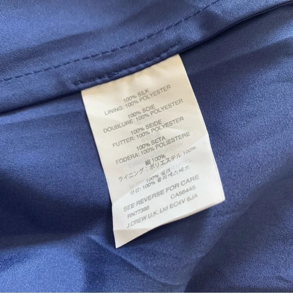 J. Crew Womens Clara Mini Dress Silk Chiffon Cocktail A  Line Blue Bridesmaid 10 - Picture 10 of 12
